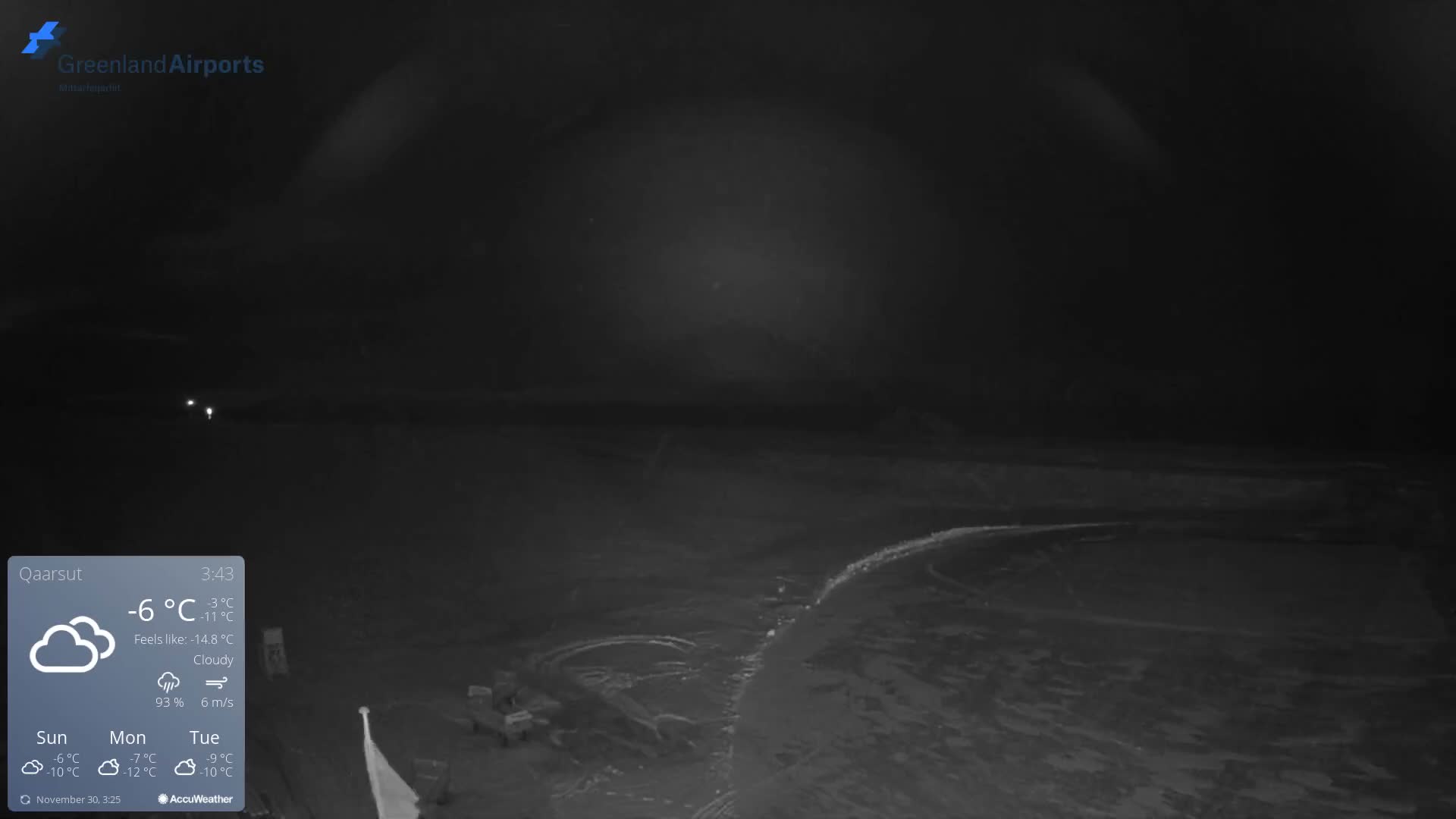 Qaarsut Airport (Mittarfik Qaarsut) North Towards View Live Cam JQA / BGUQ  - Qaarsut, Avannaata, Greenland, Denmark