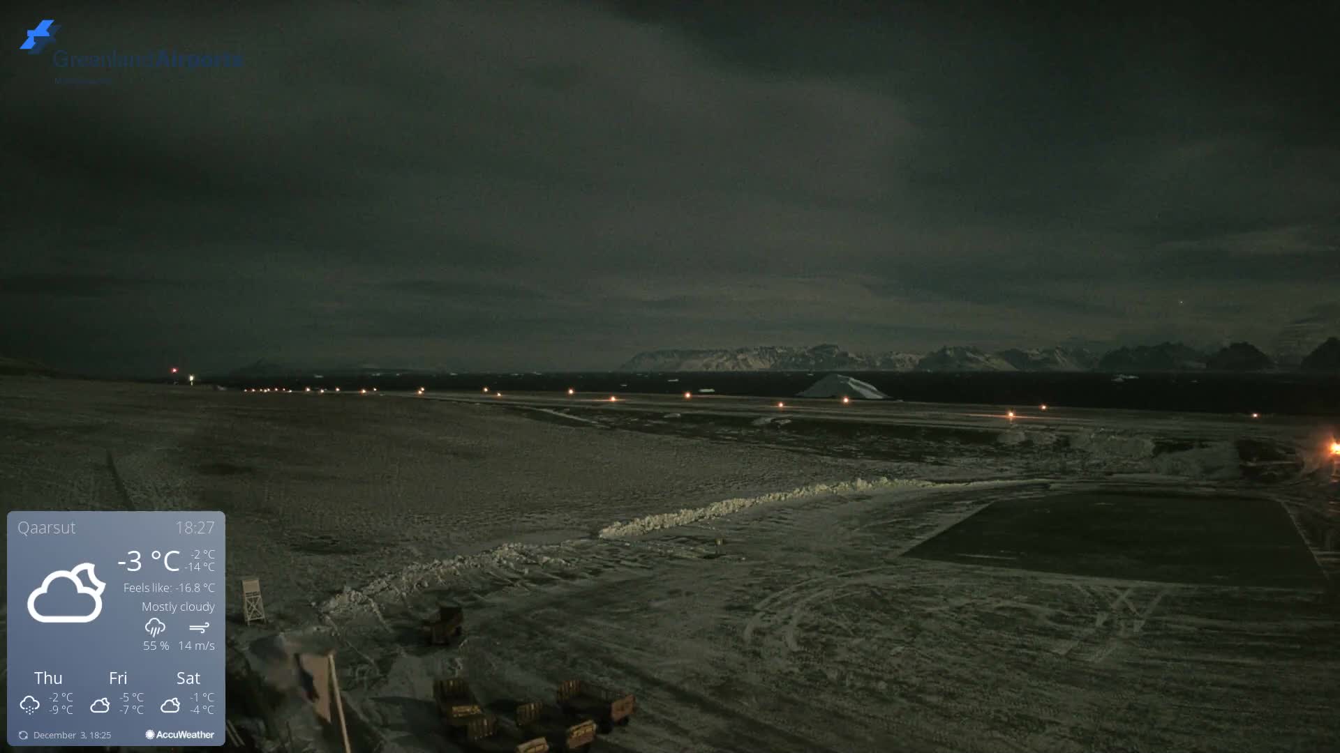 Qaarsut Airport (Mittarfik Qaarsut) North Towards View Live Cam JQA / BGUQ  - Qaarsut, Avannaata, Greenland, Denmark