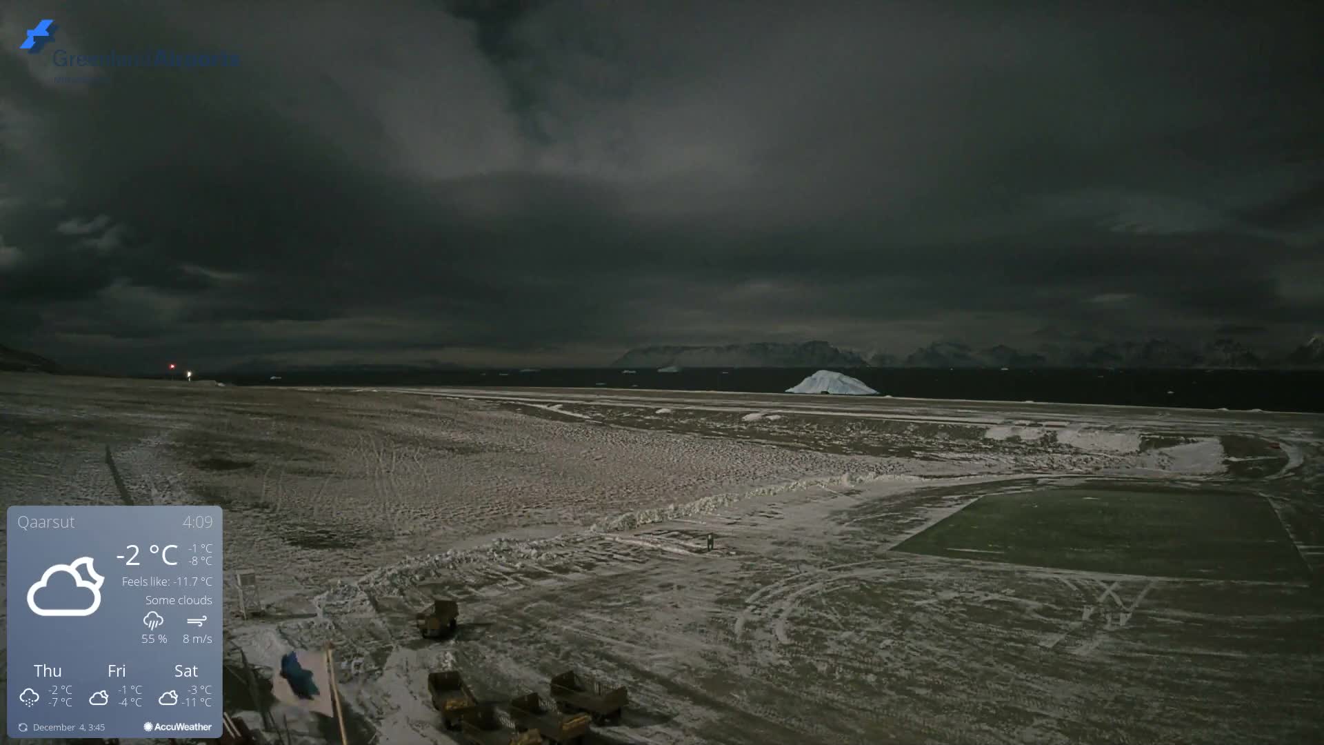 Qaarsut Airport (Mittarfik Qaarsut) North Towards View Live Cam JQA / BGUQ  - Qaarsut, Avannaata, Greenland, Denmark