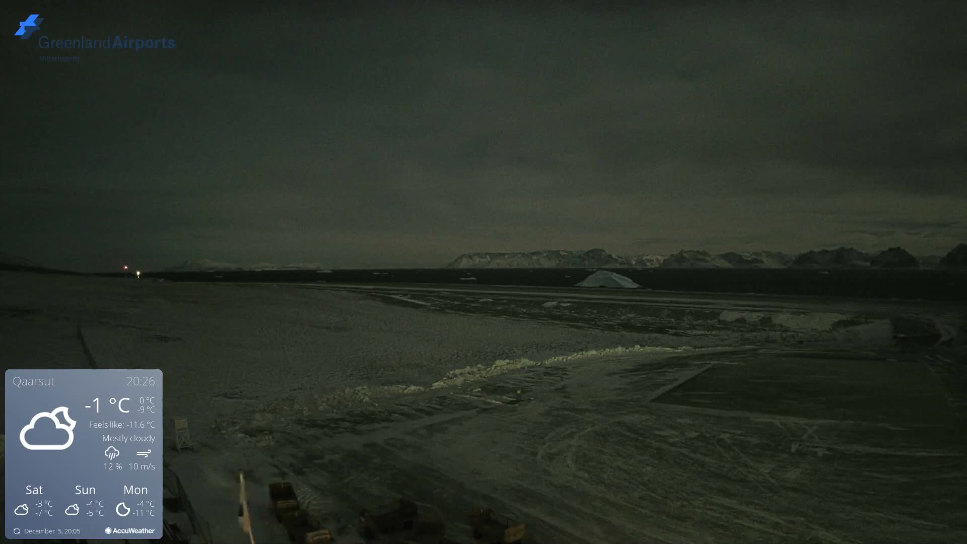 Qaarsut Airport (Mittarfik Qaarsut) North Towards View Live Cam JQA / BGUQ  - Qaarsut, Avannaata, Greenland, Denmark