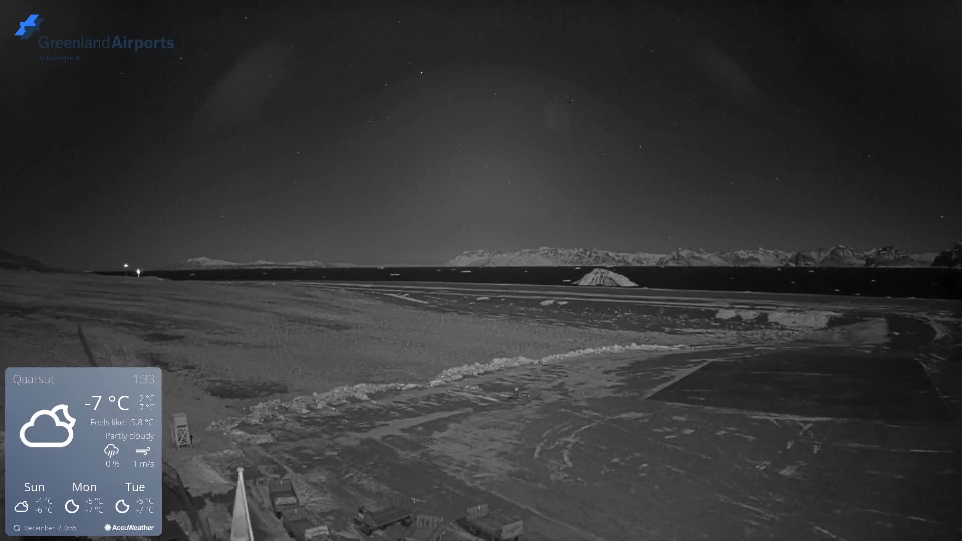 Qaarsut Airport (Mittarfik Qaarsut) North Towards View Live Cam JQA / BGUQ  - Qaarsut, Avannaata, Greenland, Denmark