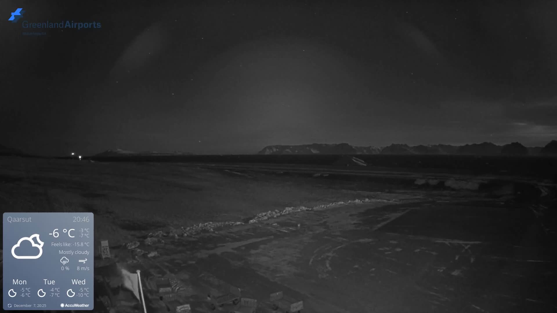 Qaarsut Airport (Mittarfik Qaarsut) North Towards View Live Cam JQA / BGUQ  - Qaarsut, Avannaata, Greenland, Denmark