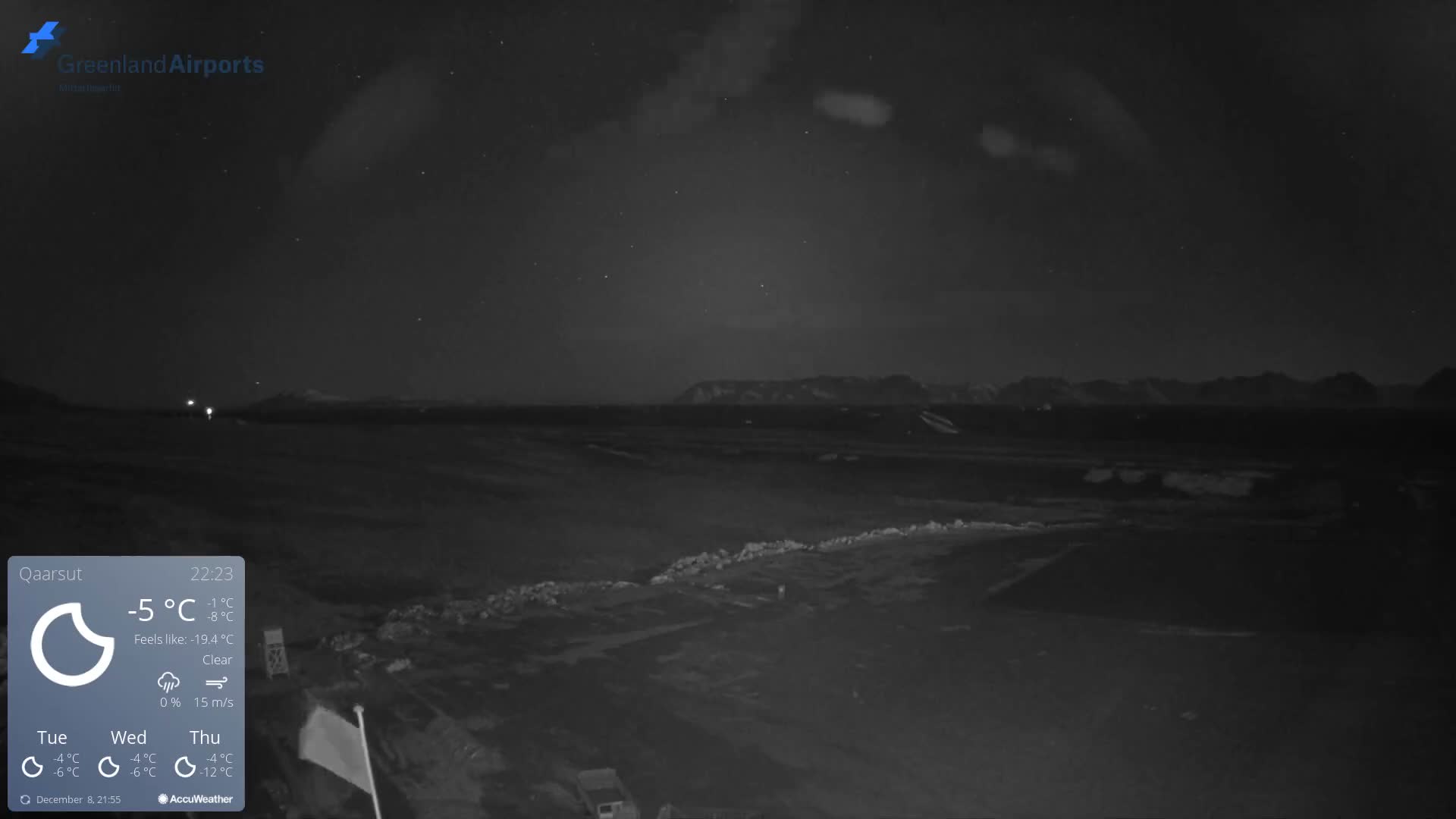 Qaarsut Airport (Mittarfik Qaarsut) North Towards View Live Cam JQA / BGUQ  - Qaarsut, Avannaata, Greenland, Denmark