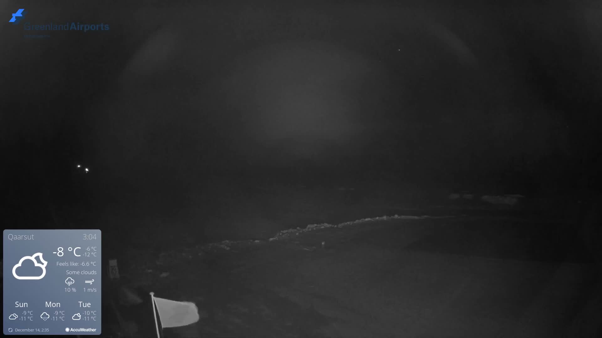 Qaarsut Airport (Mittarfik Qaarsut) North Towards View Live Cam JQA / BGUQ  - Qaarsut, Avannaata, Greenland, Denmark