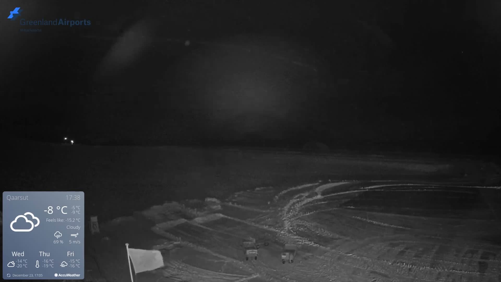 Qaarsut Airport (Mittarfik Qaarsut) North Towards View Live Cam JQA / BGUQ  - Qaarsut, Avannaata, Greenland, Denmark