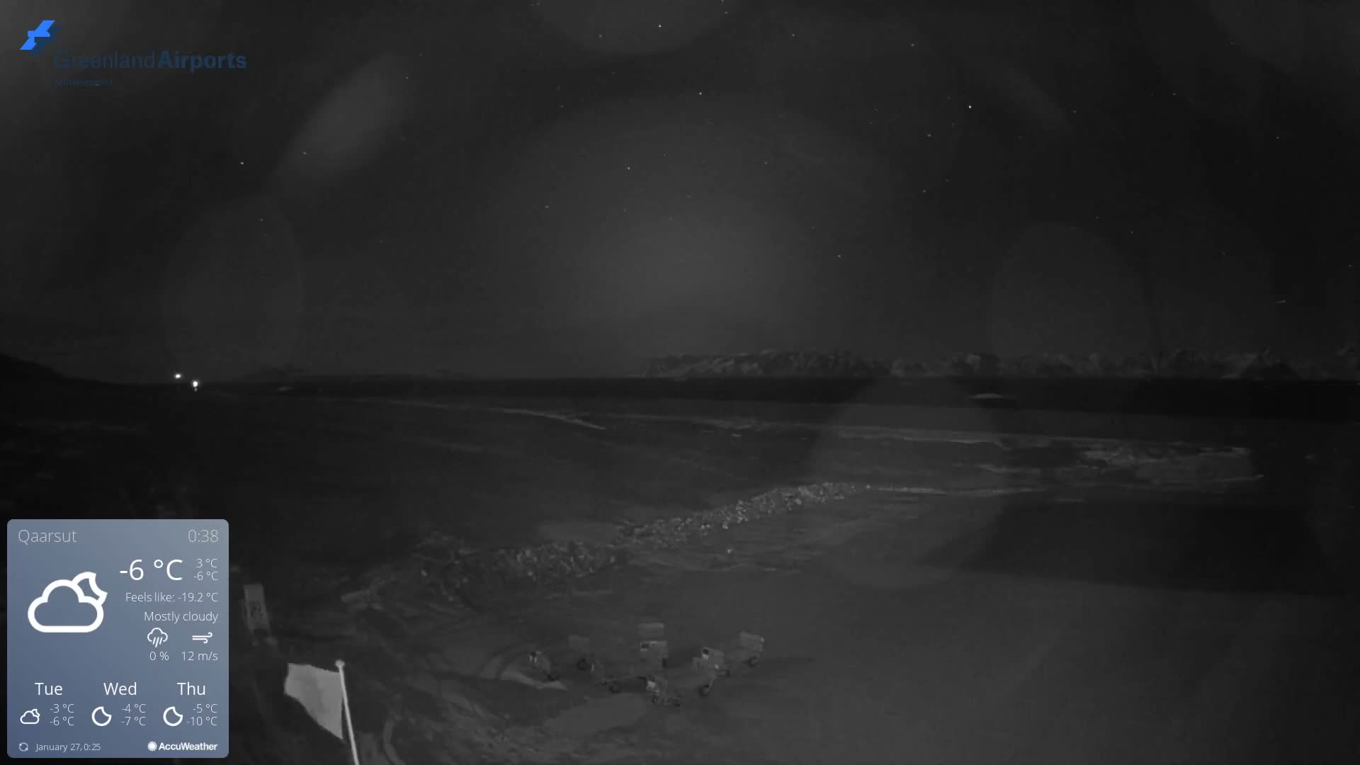 Qaarsut Airport (Mittarfik Qaarsut) North Towards View Live Cam JQA / BGUQ  - Qaarsut, Avannaata, Greenland, Denmark
