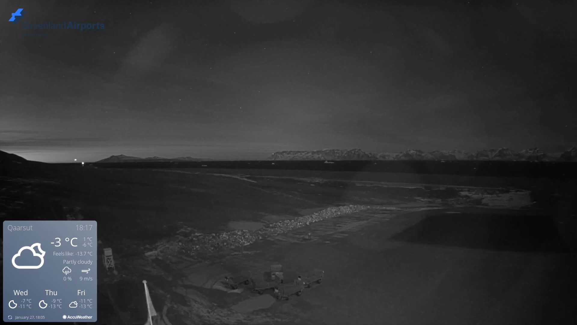 Qaarsut Airport (Mittarfik Qaarsut) North Towards View Live Cam JQA / BGUQ  - Qaarsut, Avannaata, Greenland, Denmark