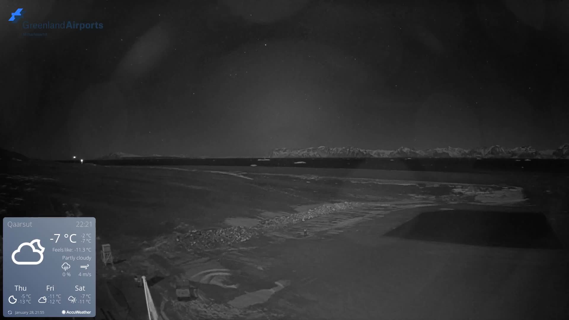 Qaarsut Airport (Mittarfik Qaarsut) North Towards View Live Cam JQA / BGUQ  - Qaarsut, Avannaata, Greenland, Denmark