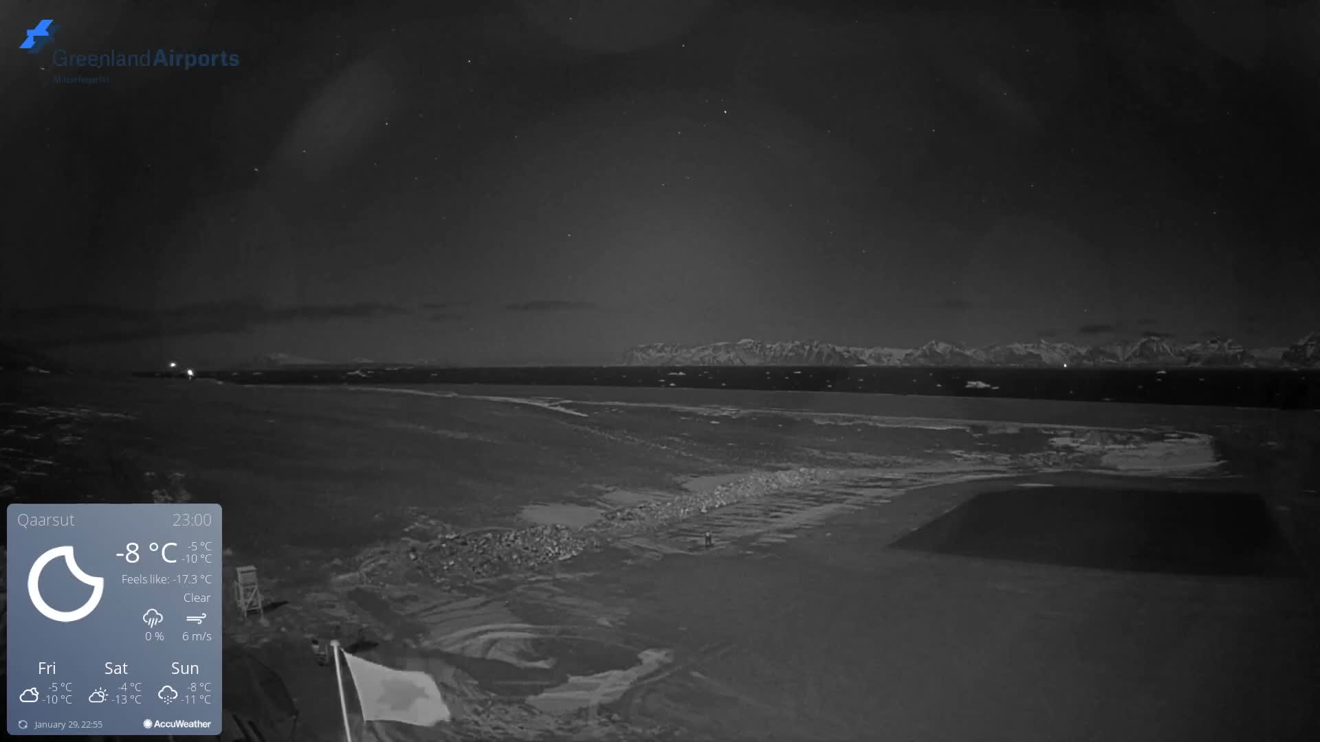 Qaarsut Airport (Mittarfik Qaarsut) North Towards View Live Cam JQA / BGUQ  - Qaarsut, Avannaata, Greenland, Denmark