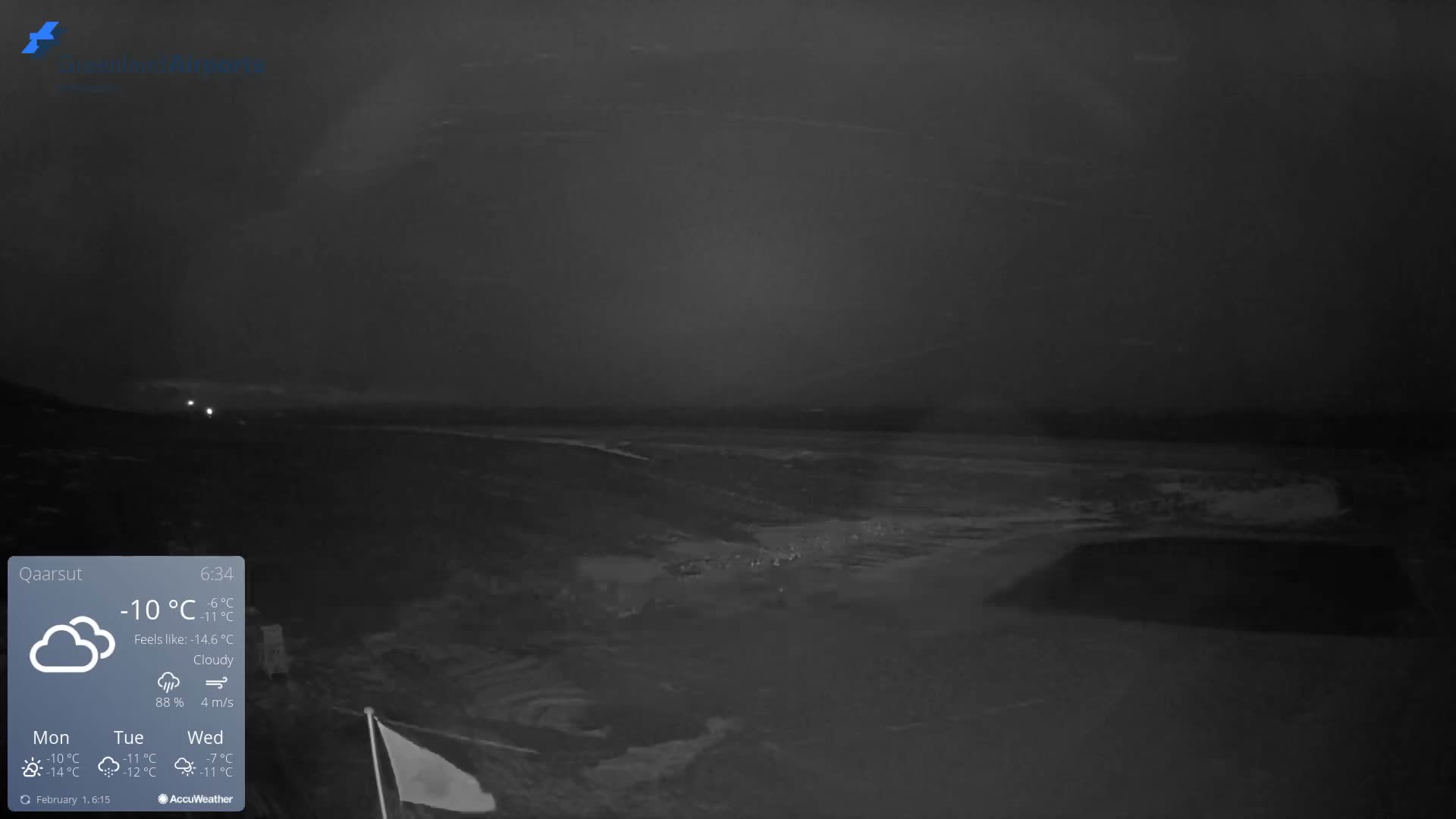 Qaarsut Airport (Mittarfik Qaarsut) North Towards View Live Cam JQA / BGUQ  - Qaarsut, Avannaata, Greenland, Denmark