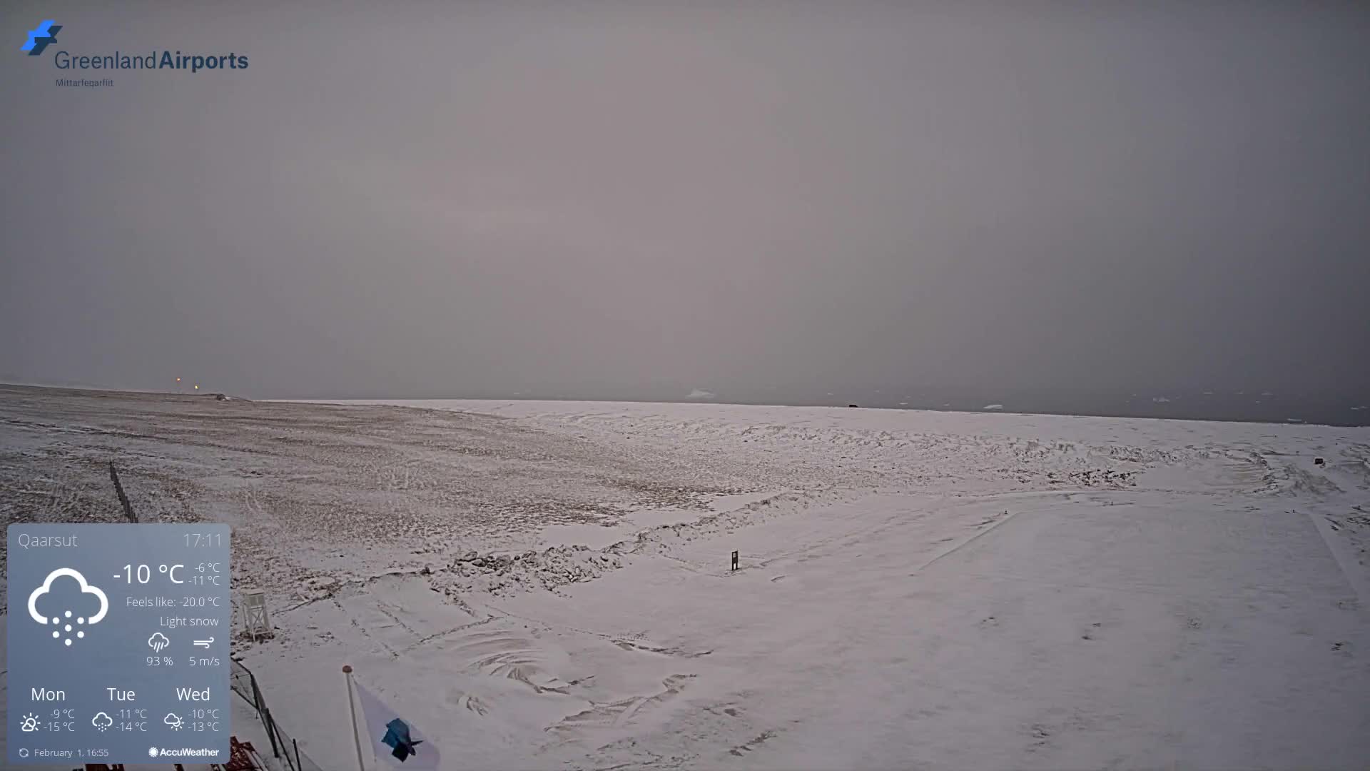 Qaarsut Airport (Mittarfik Qaarsut) North Towards View Live Cam JQA / BGUQ  - Qaarsut, Avannaata, Greenland, Denmark