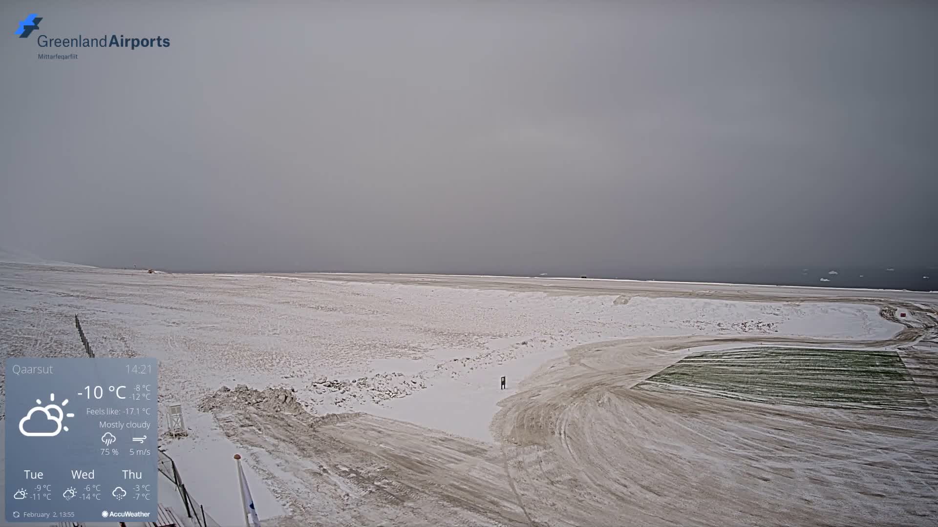 Qaarsut Airport (Mittarfik Qaarsut) North Towards View Live Cam JQA / BGUQ  - Qaarsut, Avannaata, Greenland, Denmark