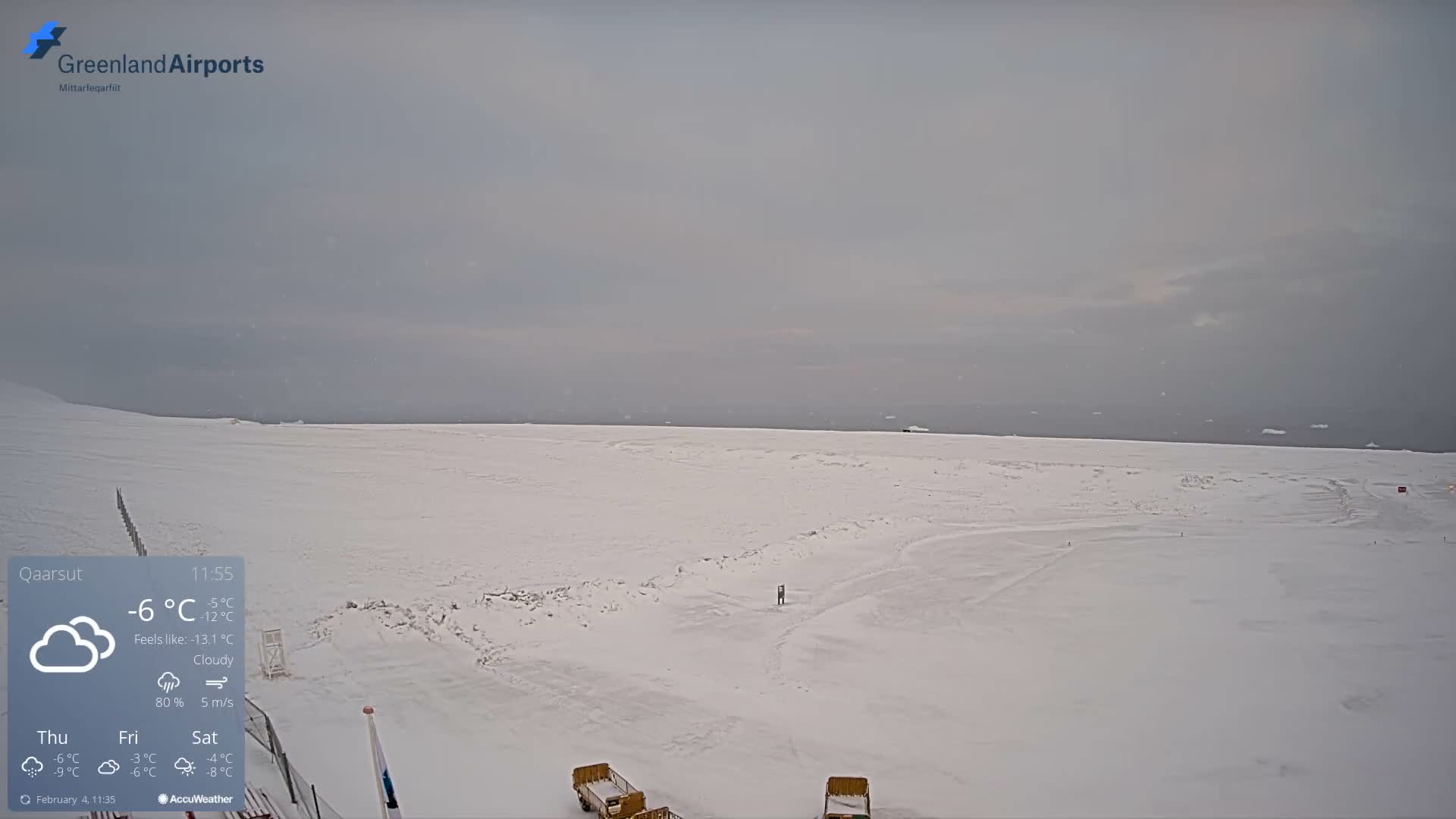 Qaarsut Airport (Mittarfik Qaarsut) North Towards View Live Cam JQA / BGUQ  - Qaarsut, Avannaata, Greenland, Denmark