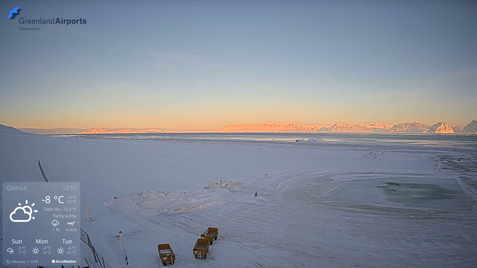 Qaarsut Airport (Mittarfik Qaarsut) North Towards View Live Cam JQA / BGUQ  - Qaarsut, Avannaata, Greenland, Denmark