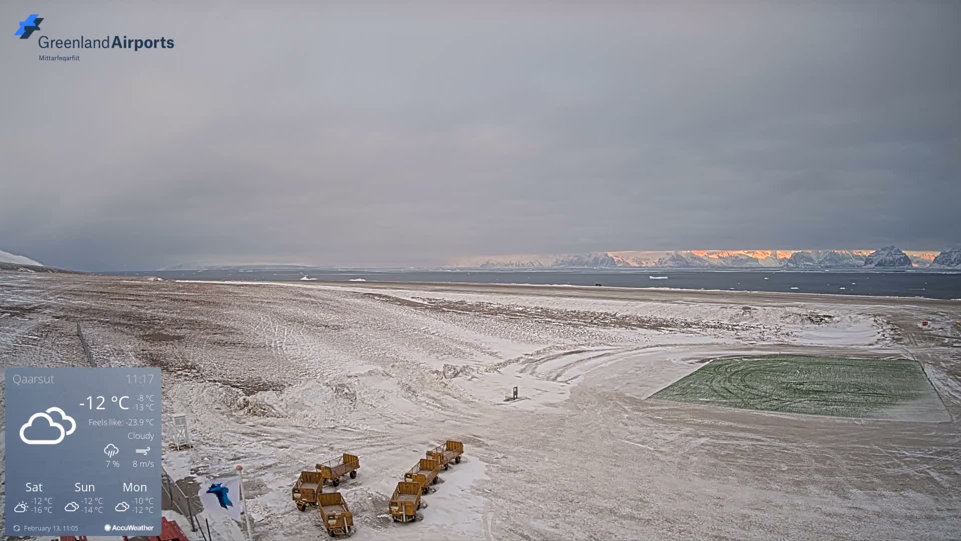 Qaarsut Airport (Mittarfik Qaarsut) North Towards View Live Cam JQA / BGUQ  - Qaarsut, Avannaata, Greenland, Denmark
