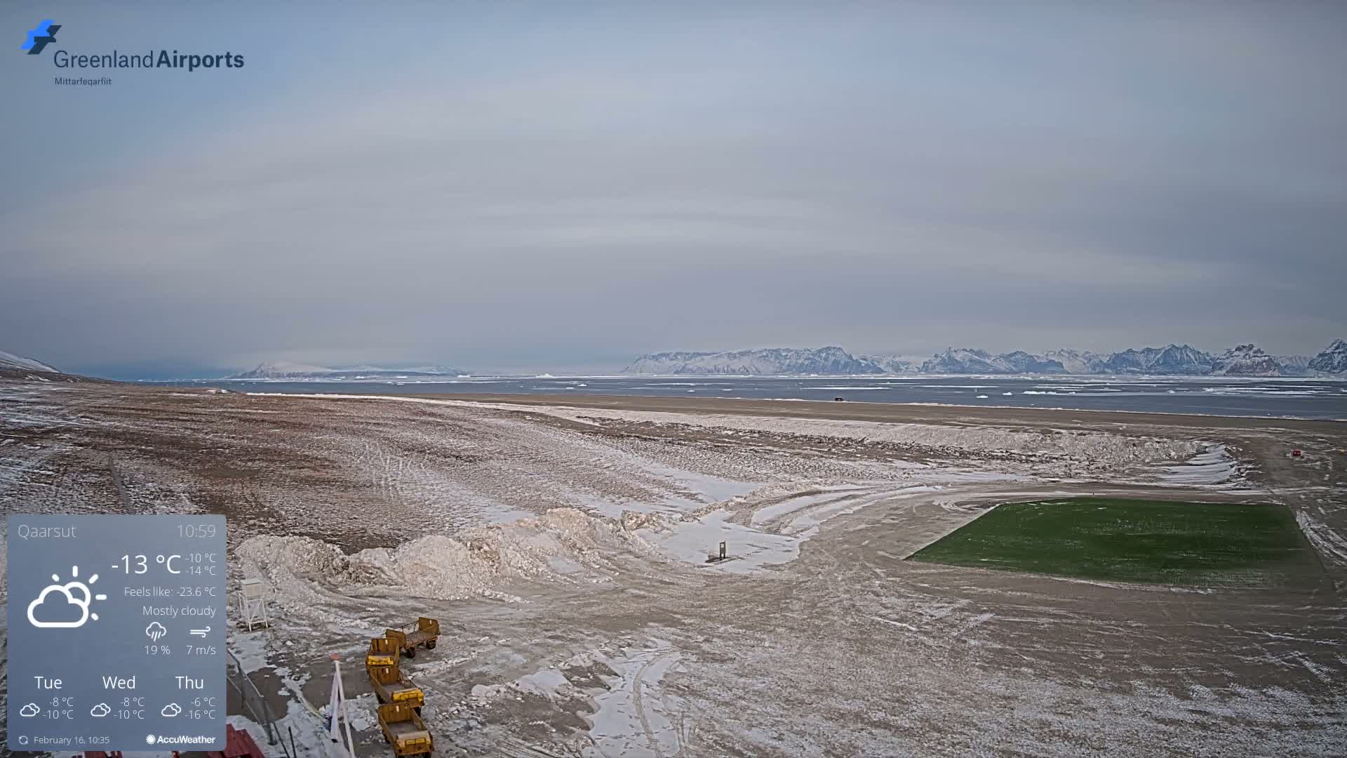 Qaarsut Airport (Mittarfik Qaarsut) North Towards View Live Cam JQA / BGUQ  - Qaarsut, Avannaata, Greenland, Denmark
