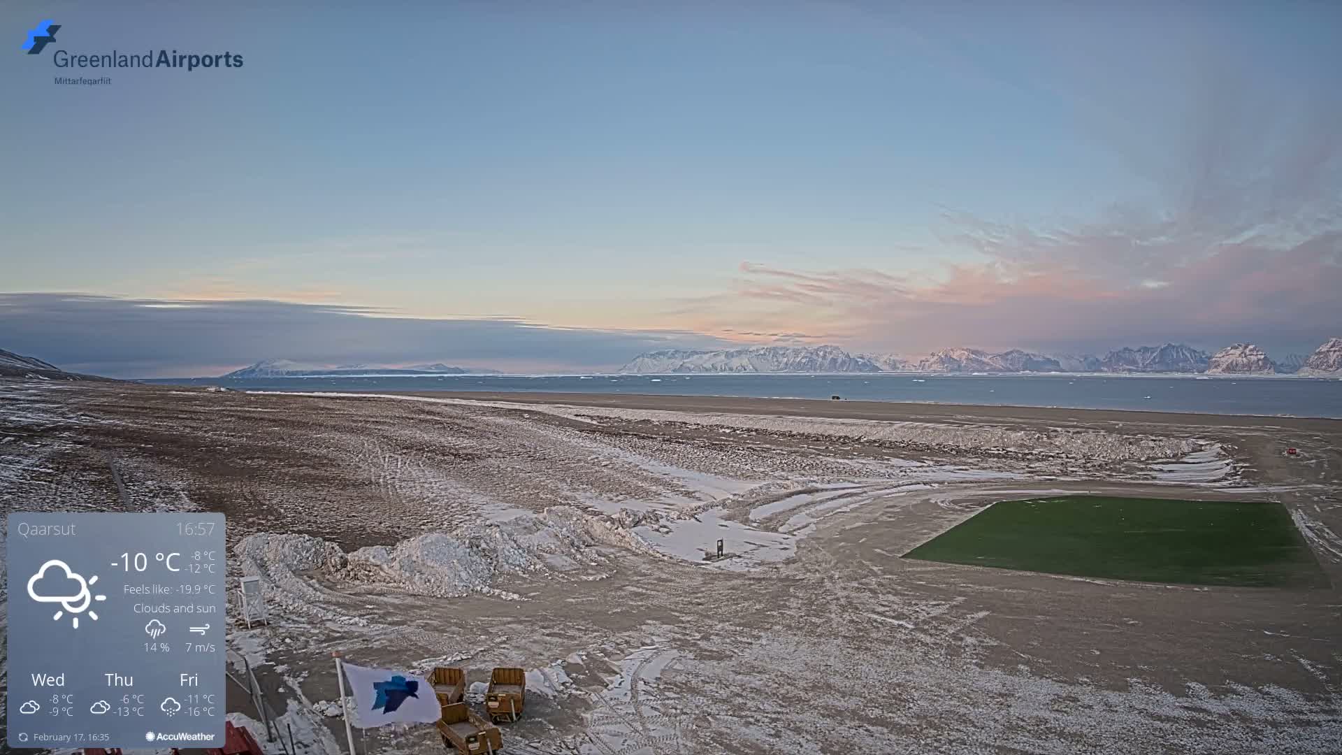 Qaarsut Airport (Mittarfik Qaarsut) North Towards View Live Cam JQA / BGUQ  - Qaarsut, Avannaata, Greenland, Denmark