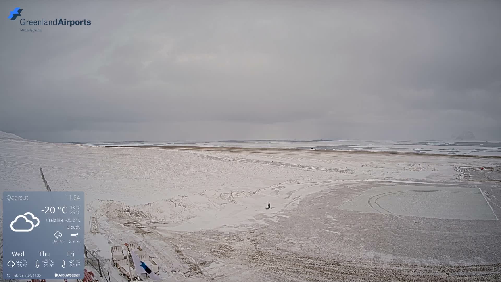 Qaarsut Airport (Mittarfik Qaarsut) North Towards View Live Cam JQA / BGUQ  - Qaarsut, Avannaata, Greenland, Denmark