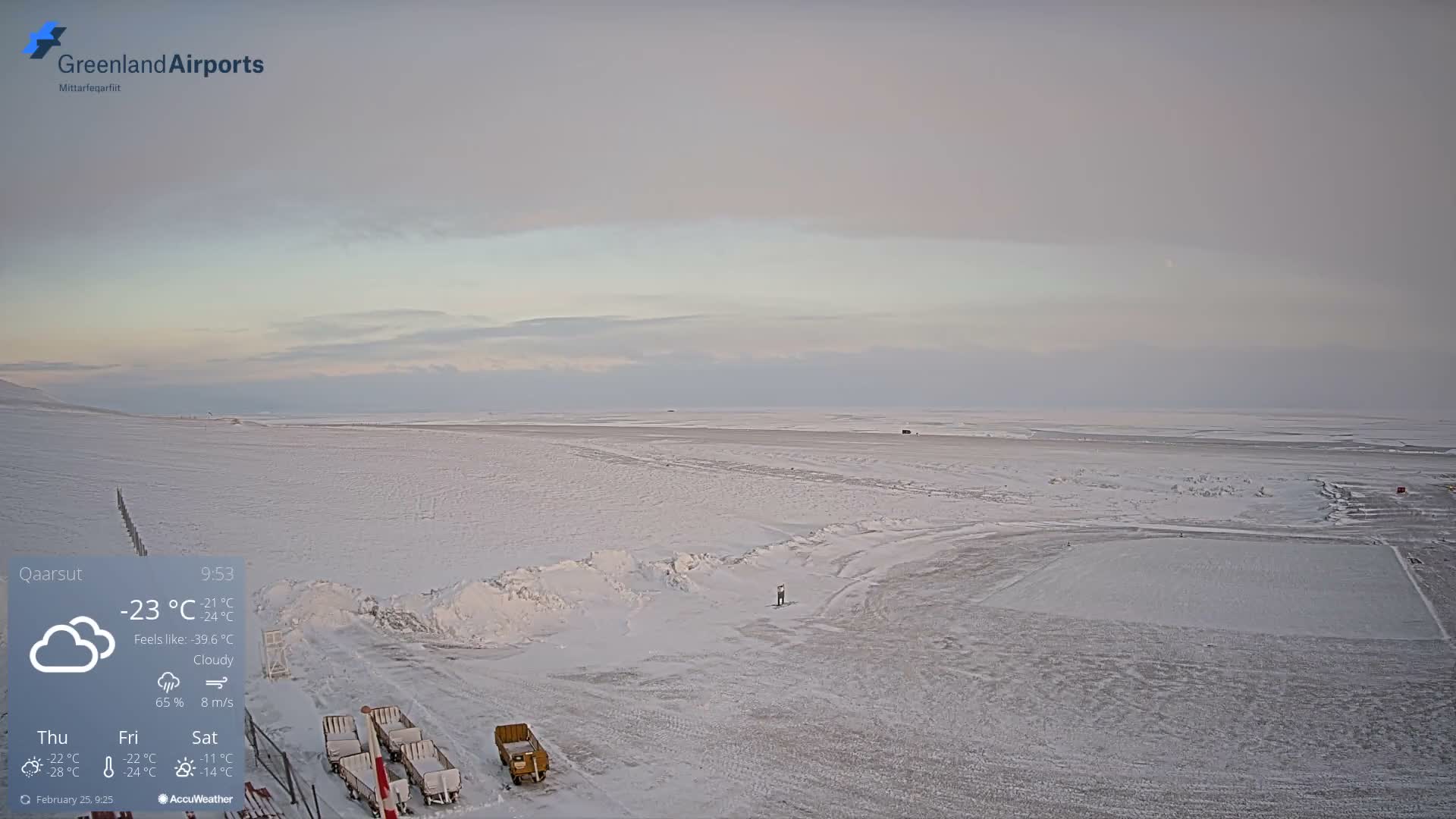 Qaarsut Airport (Mittarfik Qaarsut) North Towards View Live Cam JQA / BGUQ  - Qaarsut, Avannaata, Greenland, Denmark