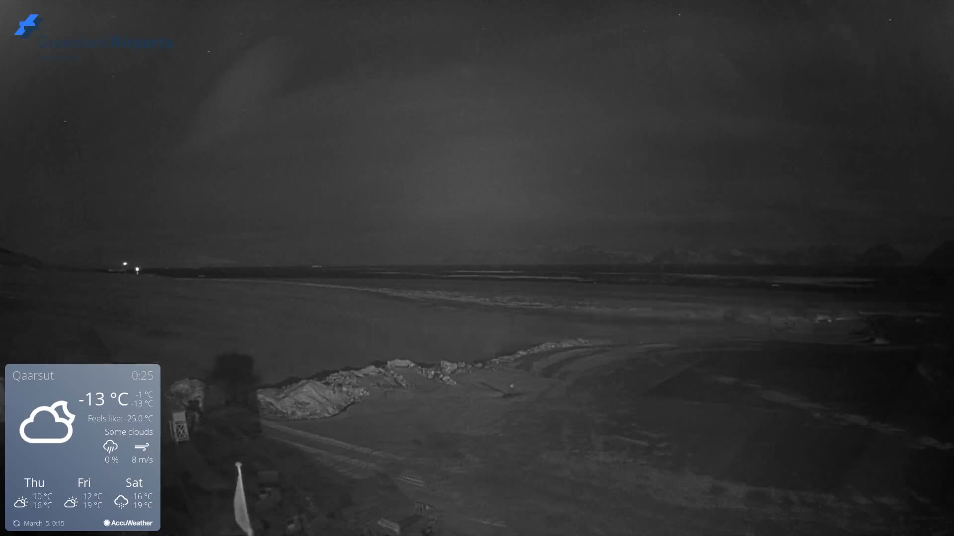 Qaarsut Airport (Mittarfik Qaarsut) North Towards View Live Cam JQA / BGUQ  - Qaarsut, Avannaata, Greenland, Denmark