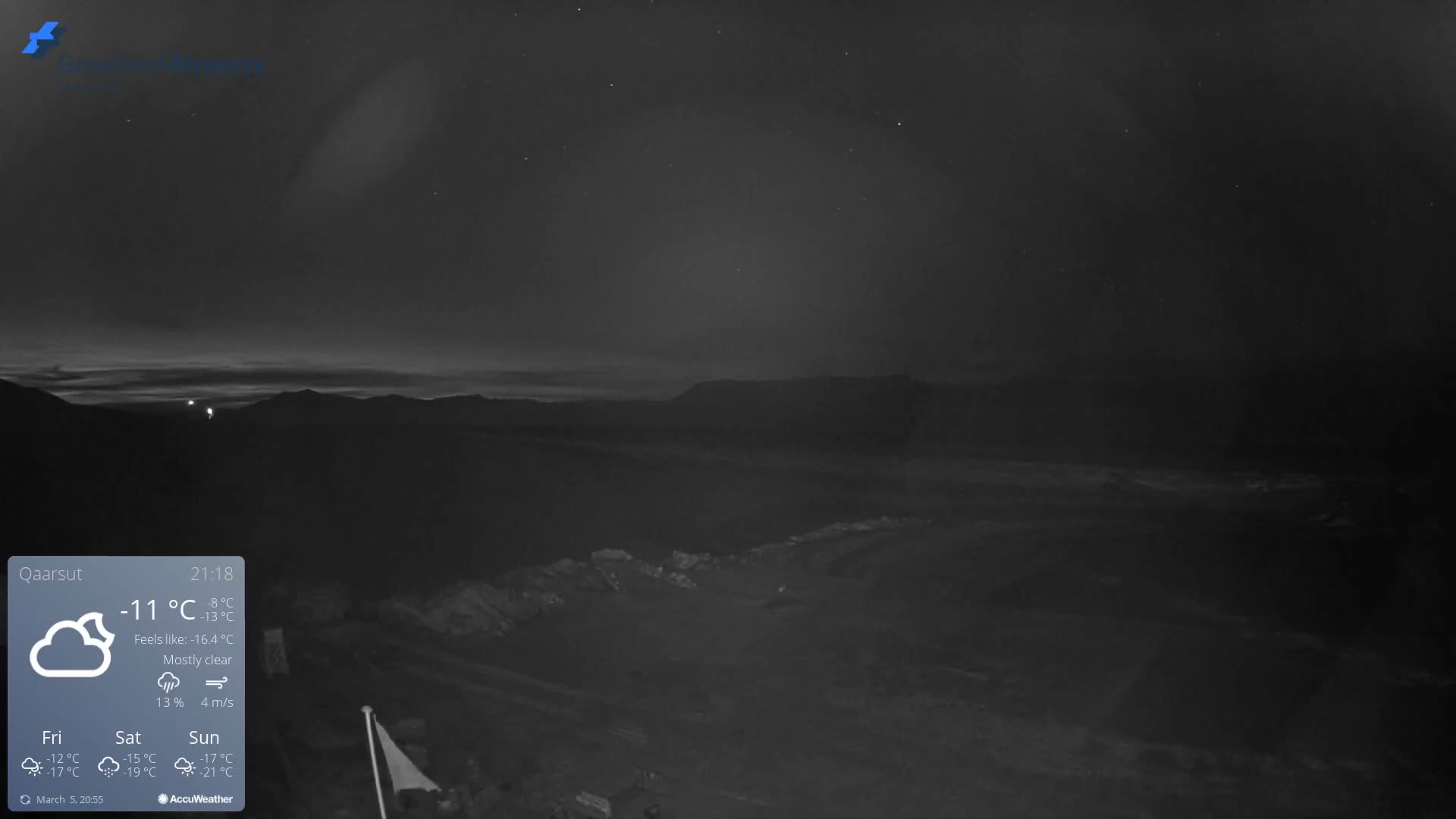 Qaarsut Airport (Mittarfik Qaarsut) North Towards View Live Cam JQA / BGUQ  - Qaarsut, Avannaata, Greenland, Denmark