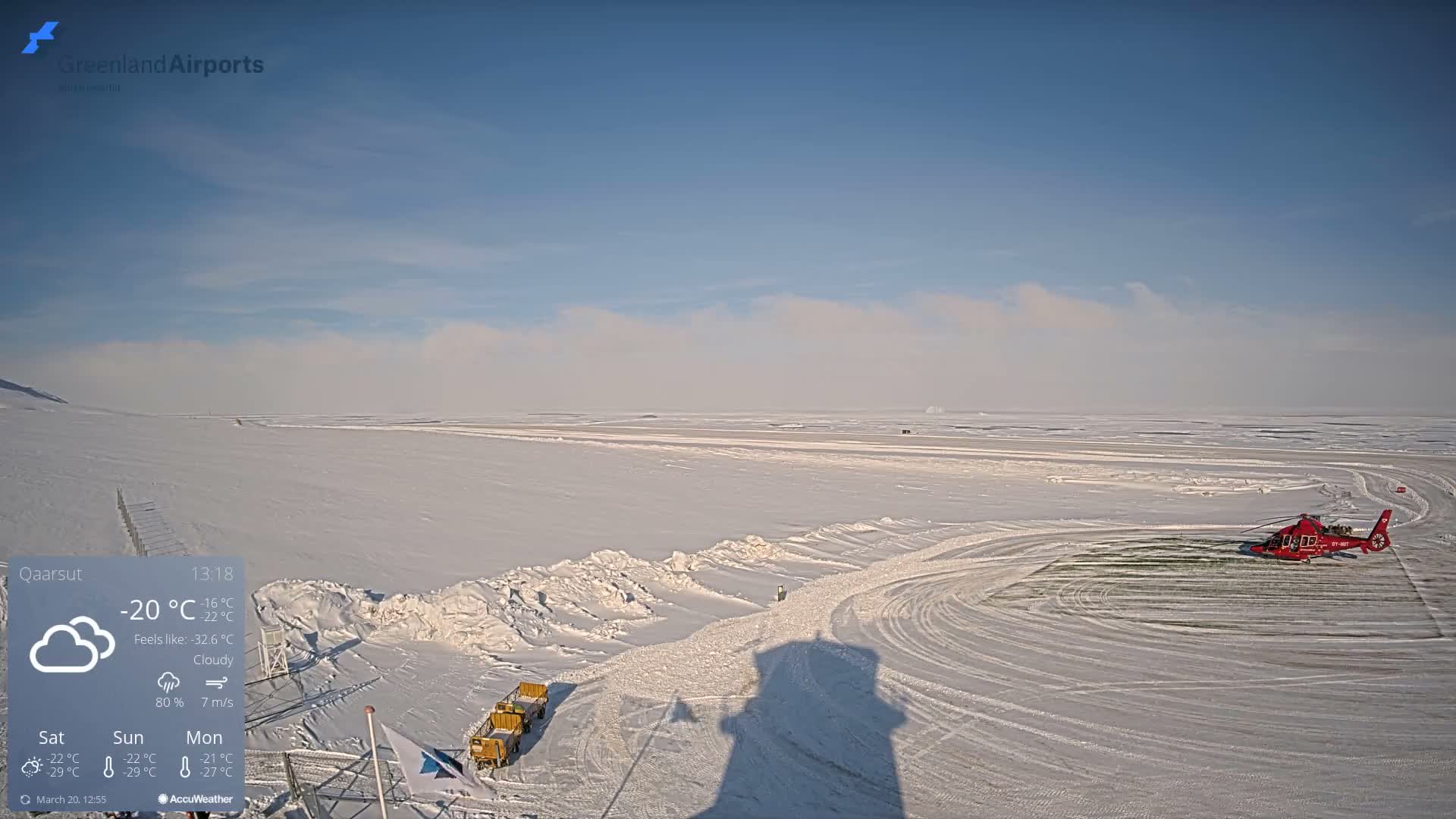 Qaarsut Airport (Mittarfik Qaarsut) North Towards View Live Cam JQA / BGUQ  - Qaarsut, Avannaata, Greenland, Denmark
