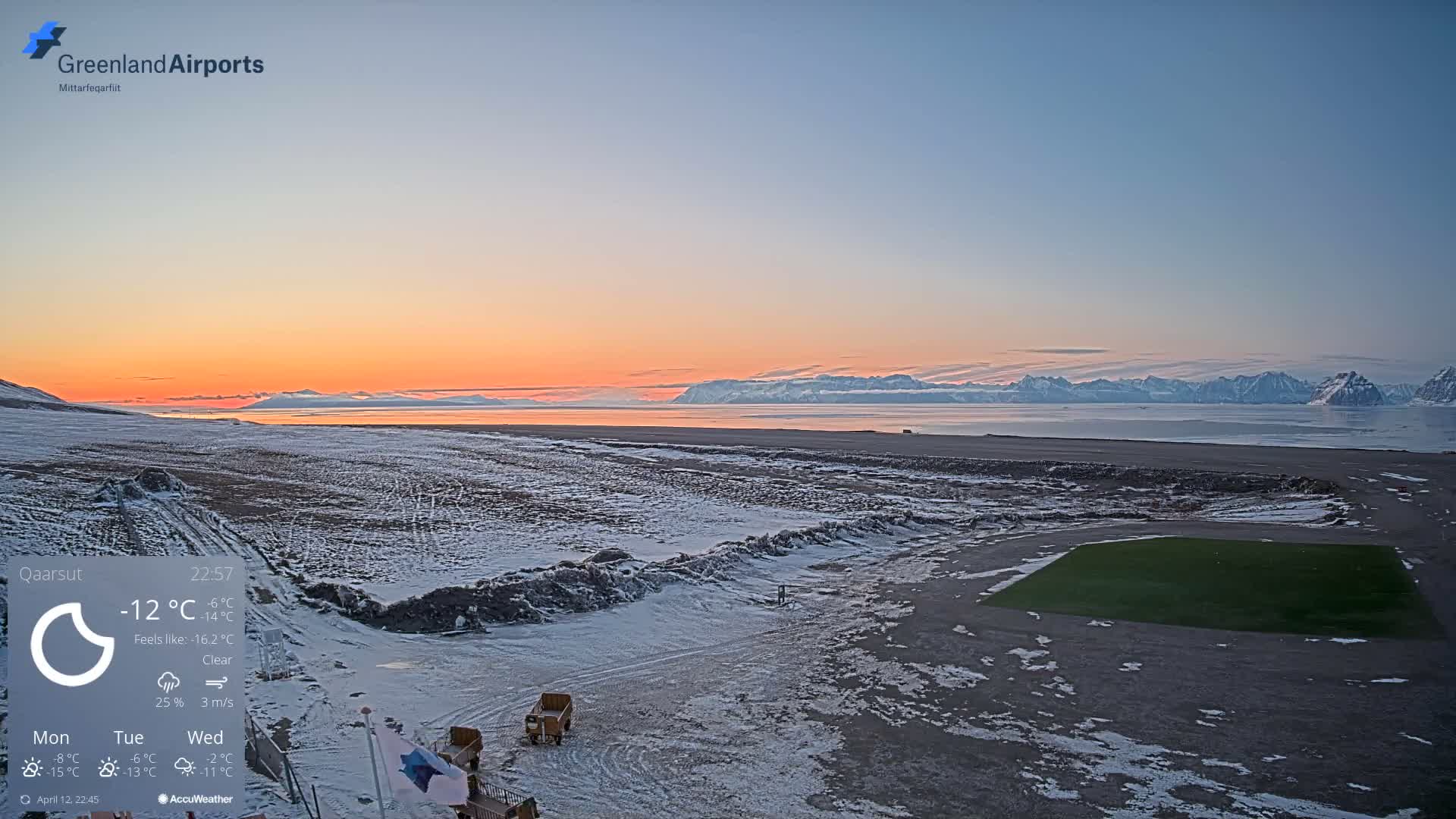 Qaarsut Airport (Mittarfik Qaarsut) North Towards View Live Cam JQA / BGUQ  - Qaarsut, Avannaata, Greenland, Denmark