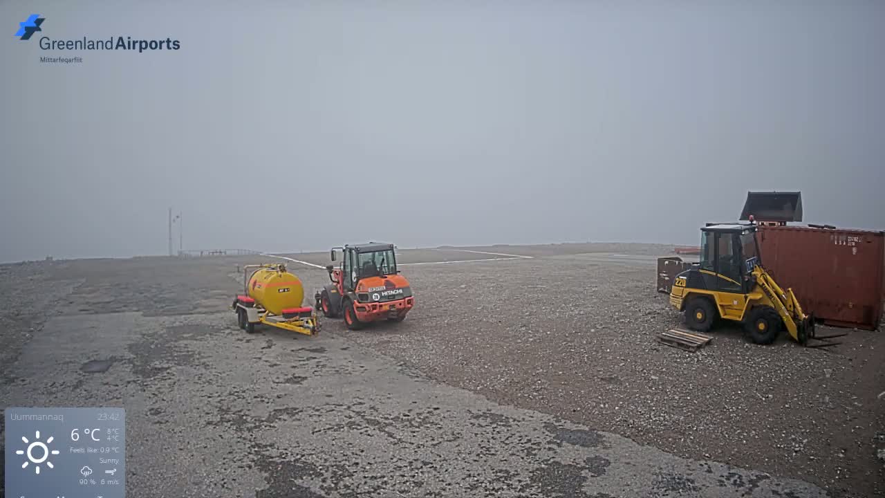 Uummannaq Heliport & Uummannaq Fjord / Storoen-Ikerasak Island Live Cam - Uummannaq, Avannaata, Greenland, Denmark