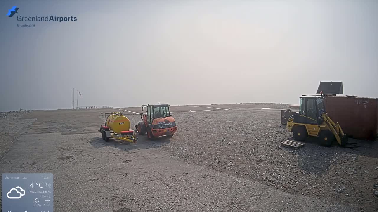 Uummannaq Heliport & Uummannaq Fjord / Storoen-Ikerasak Island Live Cam - Uummannaq, Avannaata, Greenland, Denmark