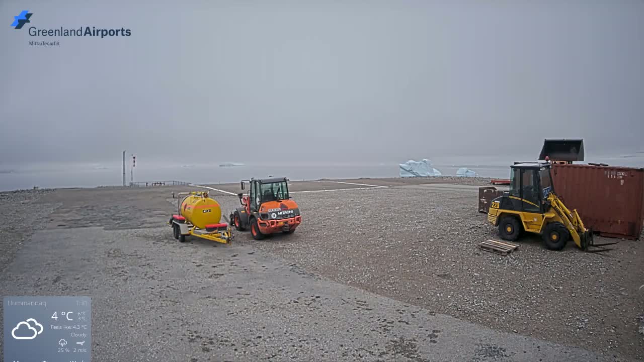 Uummannaq Heliport & Uummannaq Fjord / Storoen-Ikerasak Island Live Cam - Uummannaq, Avannaata, Greenland, Denmark
