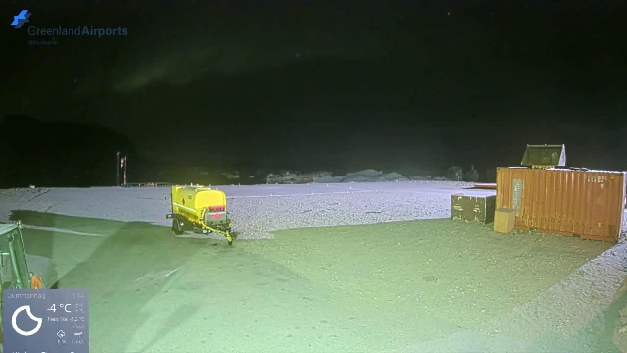 Uummannaq Heliport & Uummannaq Fjord / Storoen-Ikerasak Island Live Cam - Uummannaq, Avannaata, Greenland, Denmark