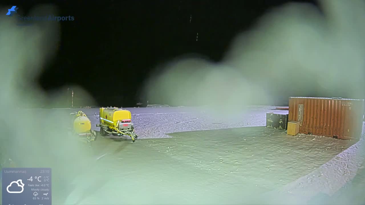 Uummannaq Heliport & Uummannaq Fjord / Storoen-Ikerasak Island Live Cam - Uummannaq, Avannaata, Greenland, Denmark