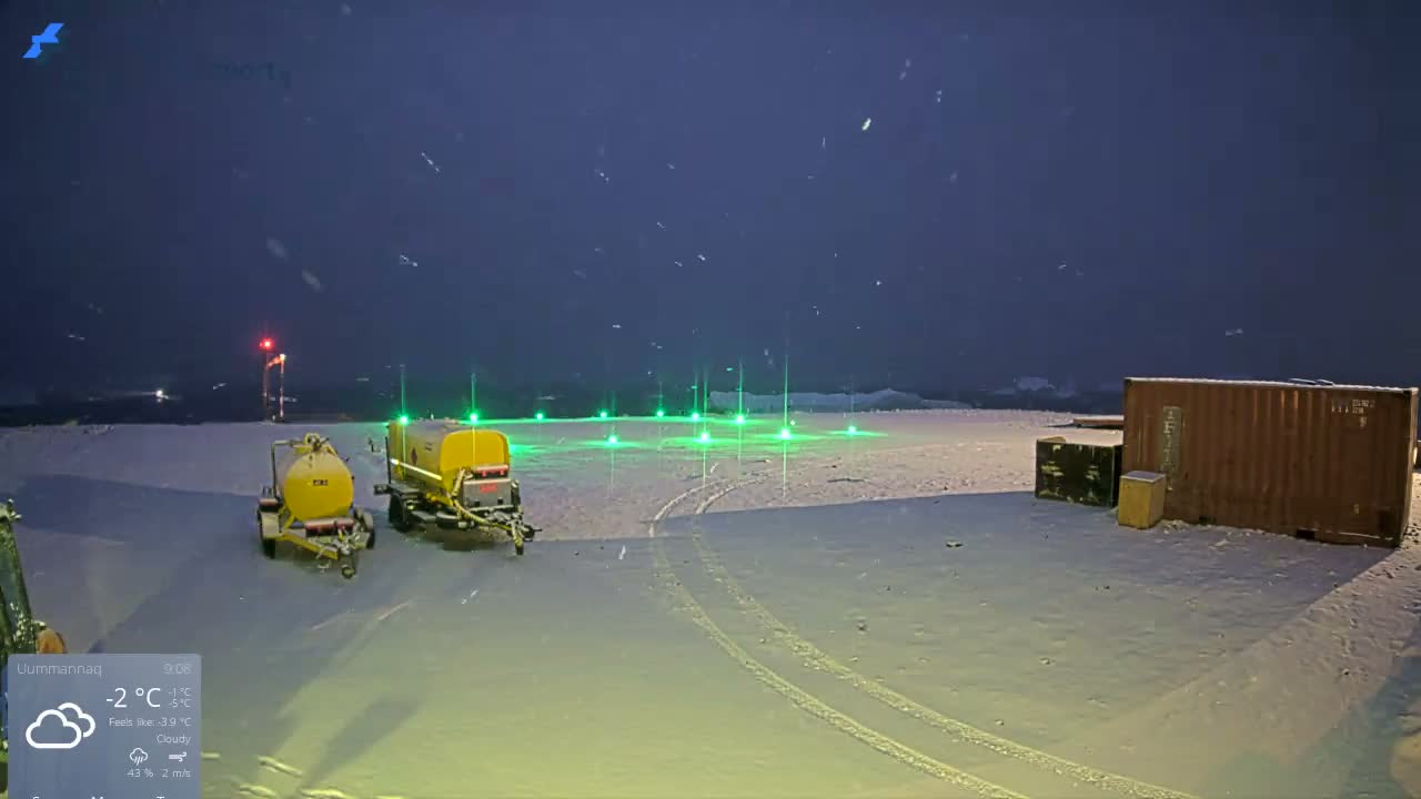Uummannaq Heliport & Uummannaq Fjord / Storoen-Ikerasak Island Live Cam - Uummannaq, Avannaata, Greenland, Denmark