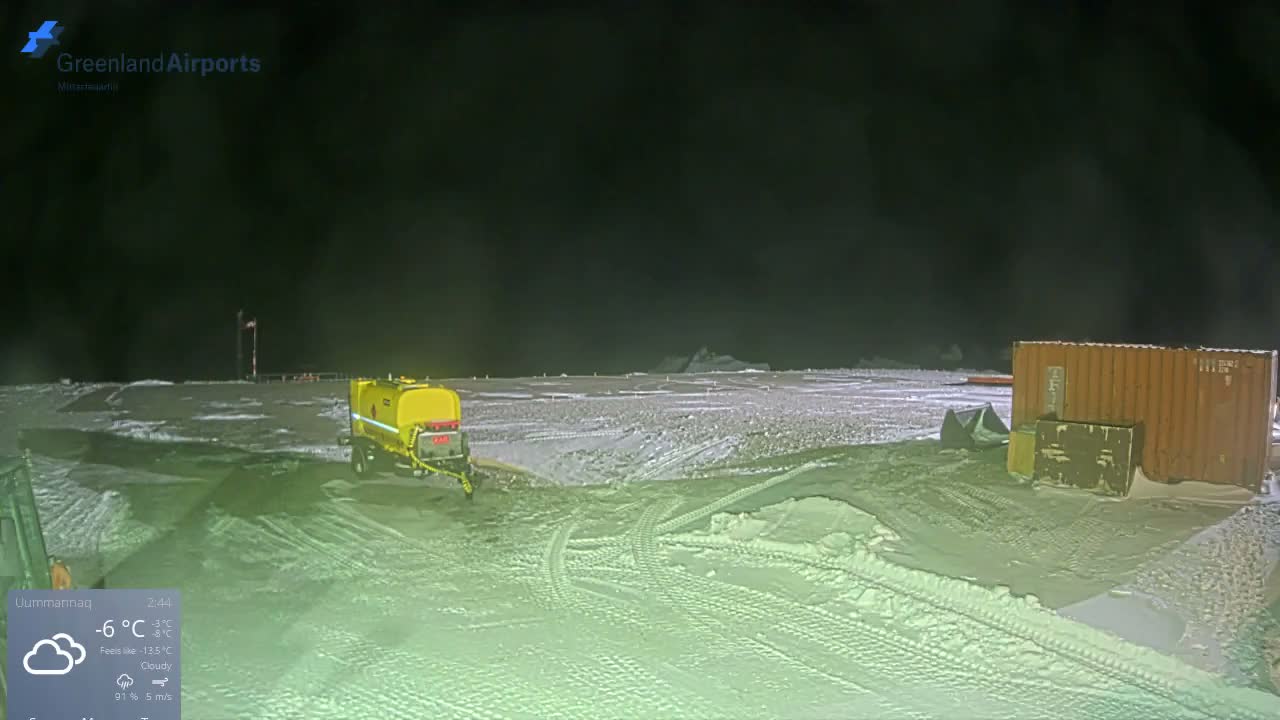 Uummannaq Heliport & Uummannaq Fjord / Storoen-Ikerasak Island Live Cam - Uummannaq, Avannaata, Greenland, Denmark