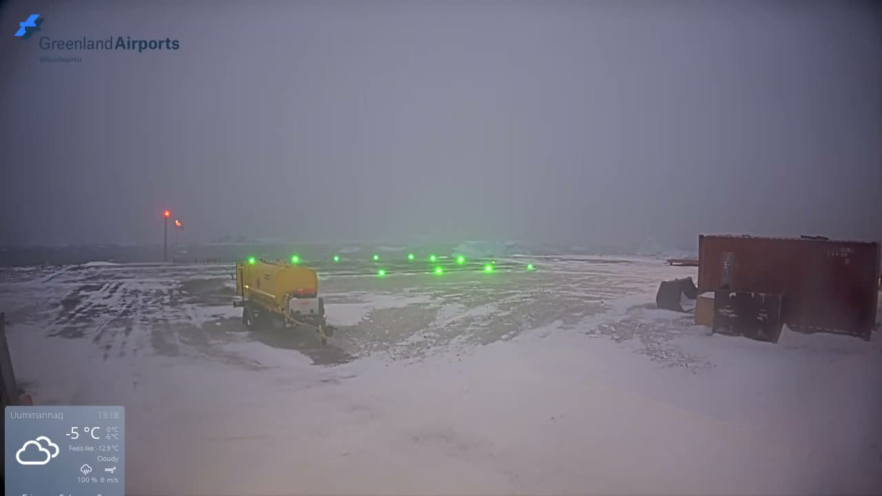 Uummannaq Heliport & Uummannaq Fjord / Storoen-Ikerasak Island Live Cam - Uummannaq, Avannaata, Greenland, Denmark