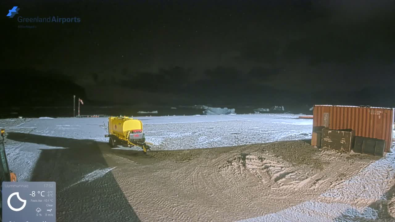 Uummannaq Heliport & Uummannaq Fjord / Storoen-Ikerasak Island Live Cam - Uummannaq, Avannaata, Greenland, Denmark