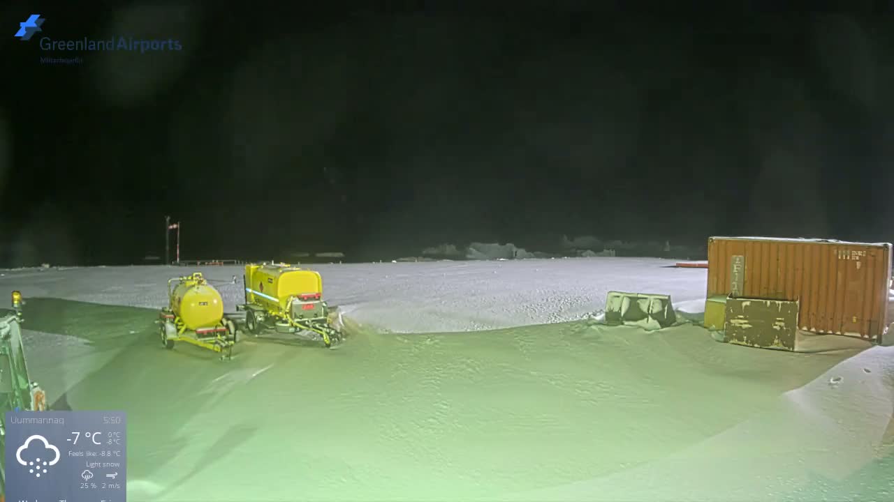Uummannaq Heliport & Uummannaq Fjord / Storoen-Ikerasak Island Live Cam - Uummannaq, Avannaata, Greenland, Denmark