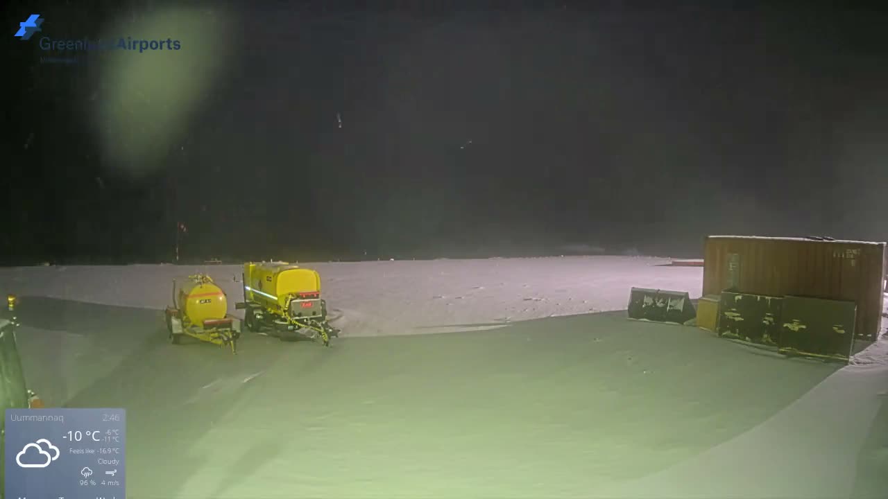 Uummannaq Heliport & Uummannaq Fjord / Storoen-Ikerasak Island Live Cam - Uummannaq, Avannaata, Greenland, Denmark
