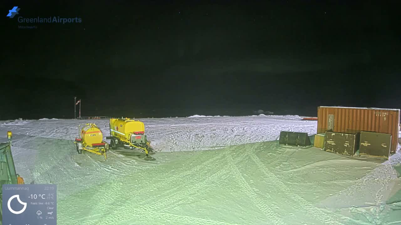 Uummannaq Heliport & Uummannaq Fjord / Storoen-Ikerasak Island Live Cam - Uummannaq, Avannaata, Greenland, Denmark