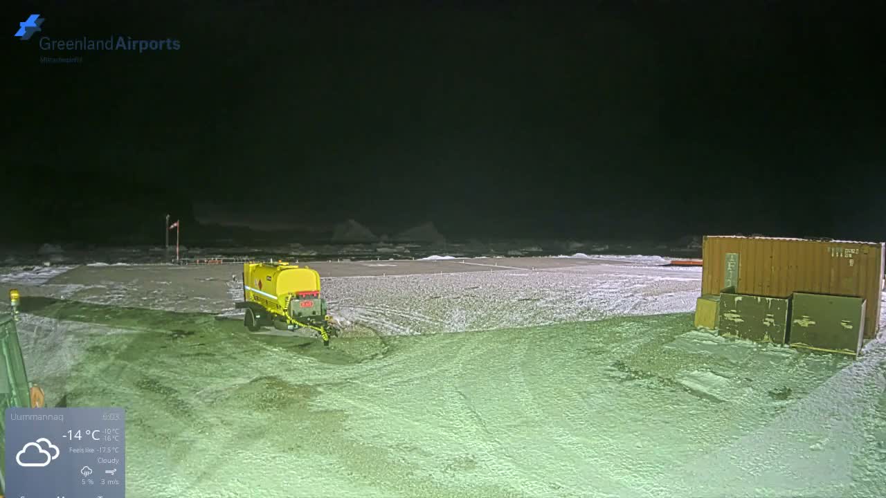 Uummannaq Heliport & Uummannaq Fjord / Storoen-Ikerasak Island Live Cam - Uummannaq, Avannaata, Greenland, Denmark