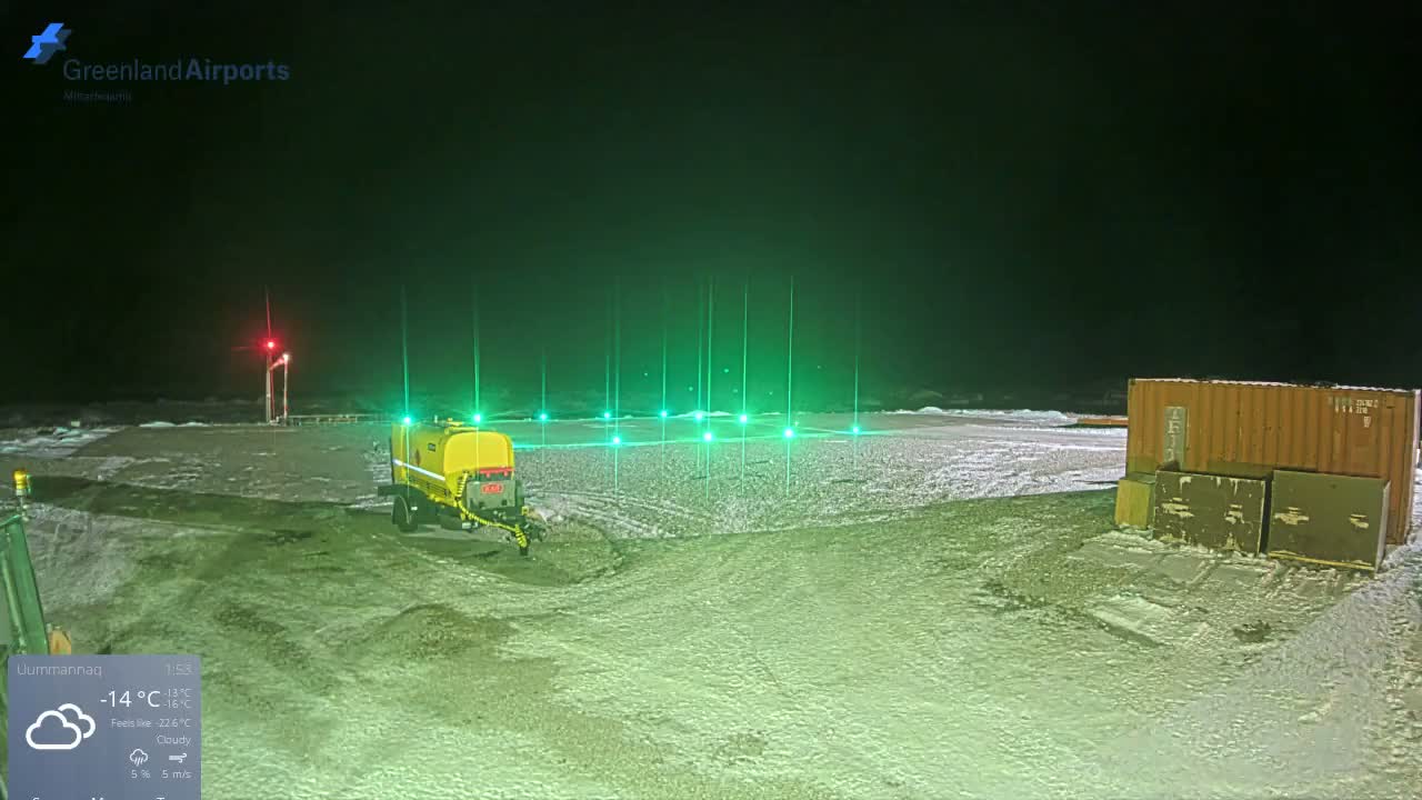 Uummannaq Heliport & Uummannaq Fjord / Storoen-Ikerasak Island Live Cam - Uummannaq, Avannaata, Greenland, Denmark