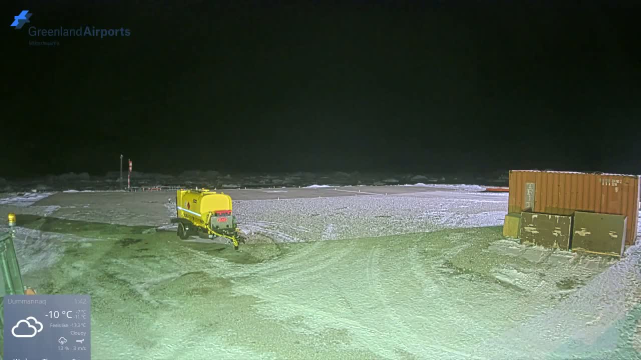 Uummannaq Heliport & Uummannaq Fjord / Storoen-Ikerasak Island Live Cam - Uummannaq, Avannaata, Greenland, Denmark
