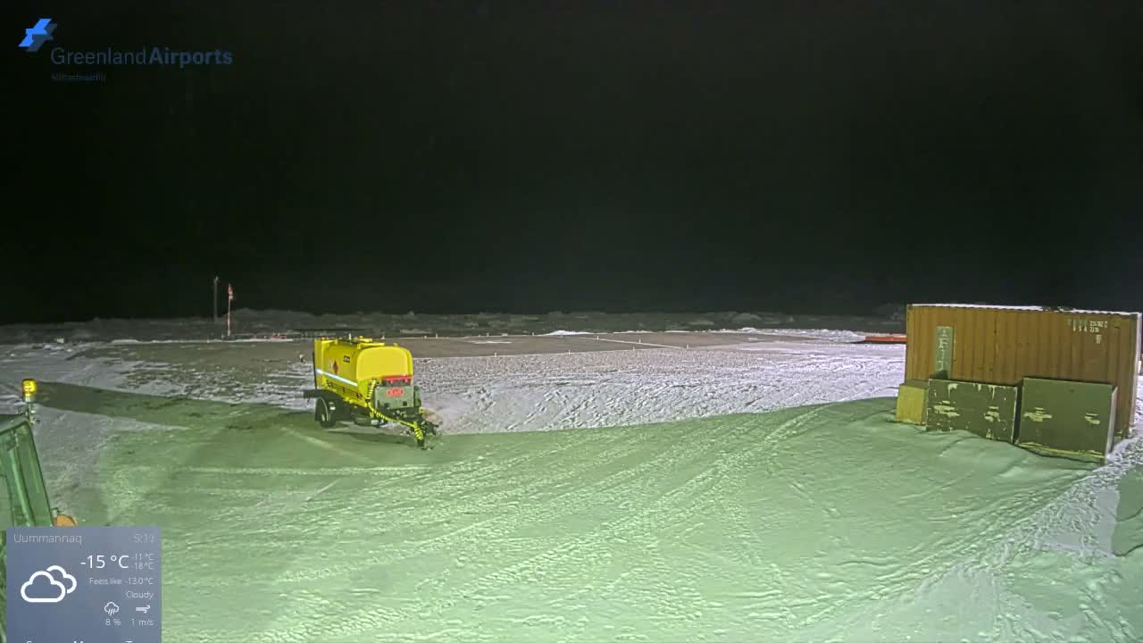 Uummannaq Heliport & Uummannaq Fjord / Storoen-Ikerasak Island Live Cam - Uummannaq, Avannaata, Greenland, Denmark