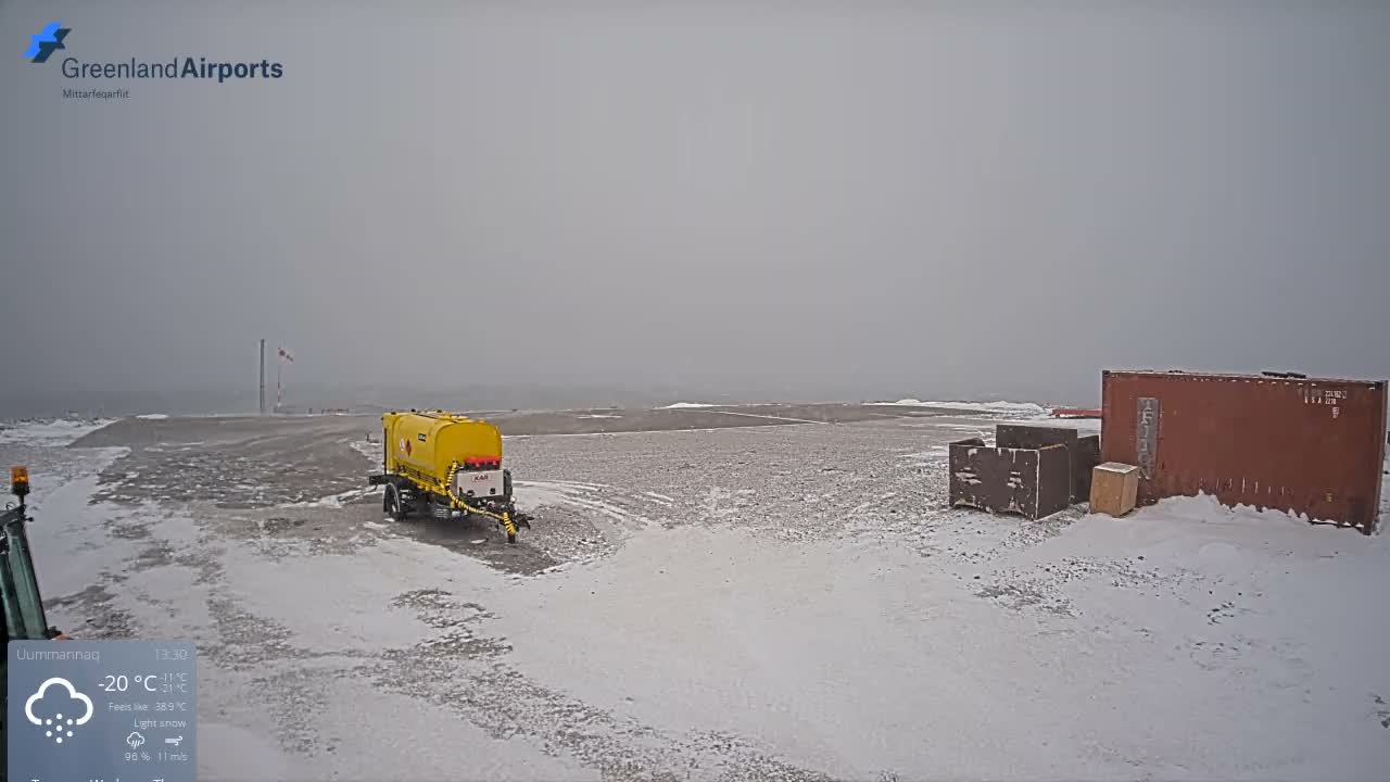 Uummannaq Heliport & Uummannaq Fjord / Storoen-Ikerasak Island Live Cam - Uummannaq, Avannaata, Greenland, Denmark
