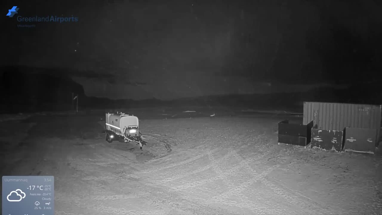 Uummannaq Heliport & Uummannaq Fjord / Storoen-Ikerasak Island Live Cam - Uummannaq, Avannaata, Greenland, Denmark