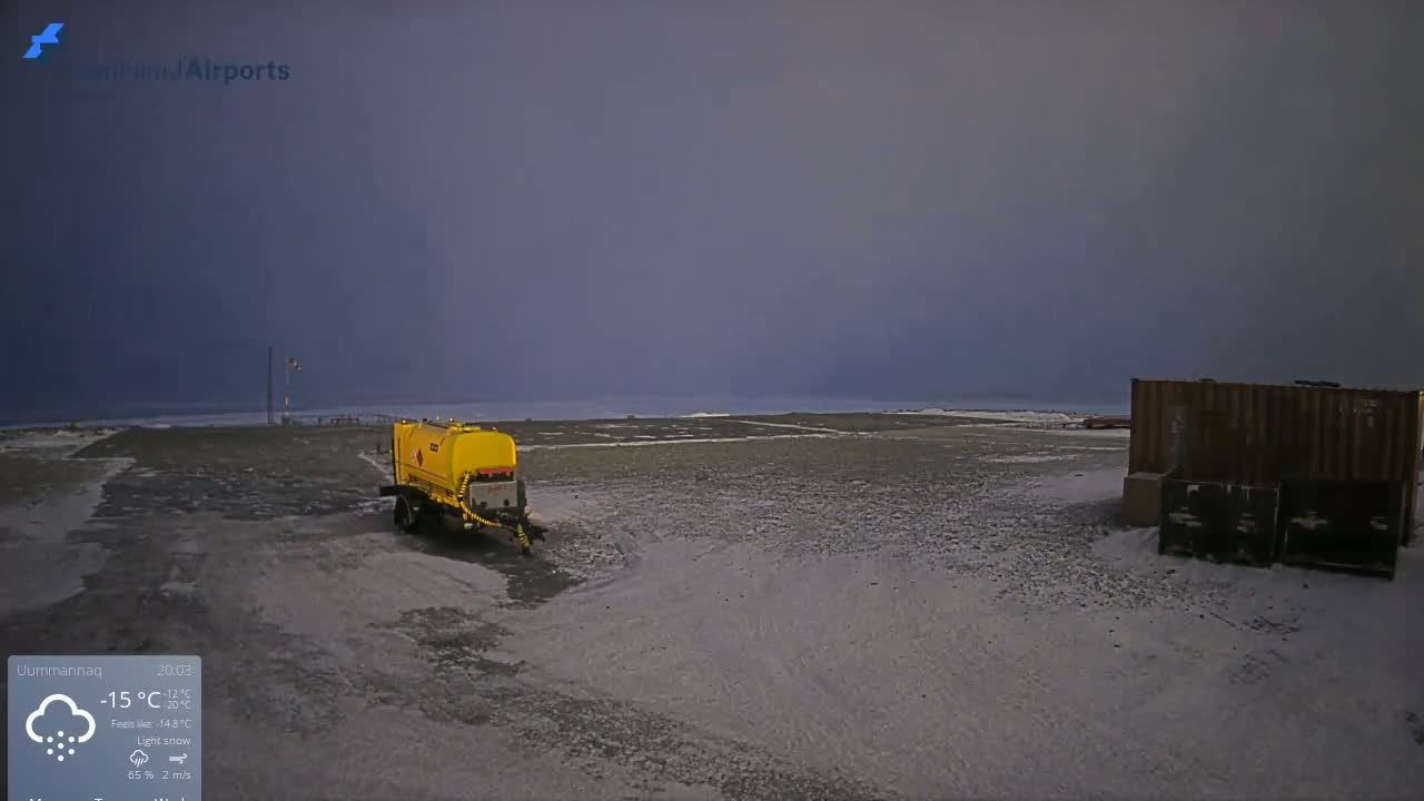 Uummannaq Heliport & Uummannaq Fjord / Storoen-Ikerasak Island Live Cam - Uummannaq, Avannaata, Greenland, Denmark
