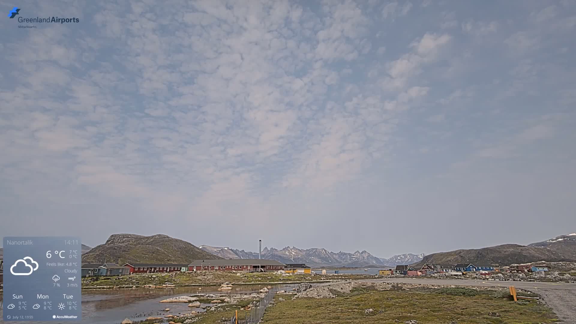 Nanortalik Village & Heliport Live Cam - Nanortalik, Kujalleq, Greenland, Denmark