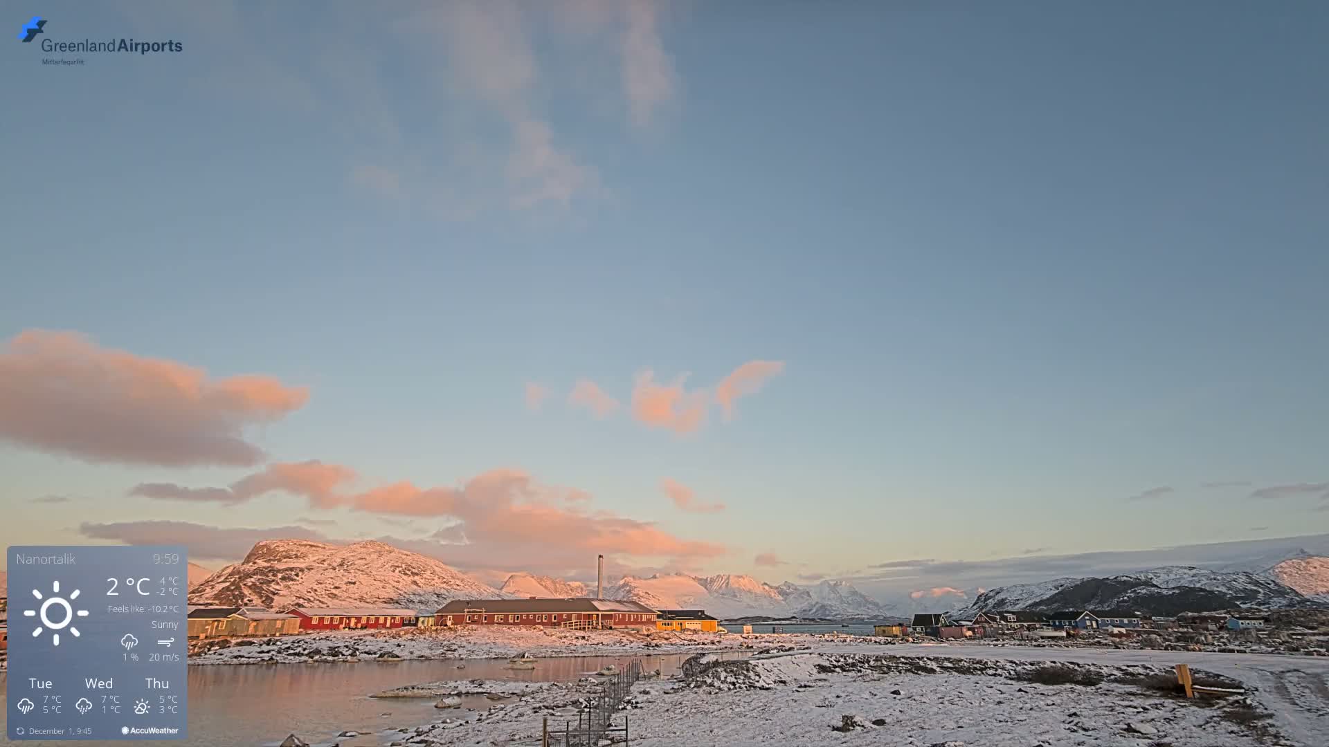 Nanortalik Village & Heliport Live Cam - Nanortalik, Kujalleq, Greenland, Denmark