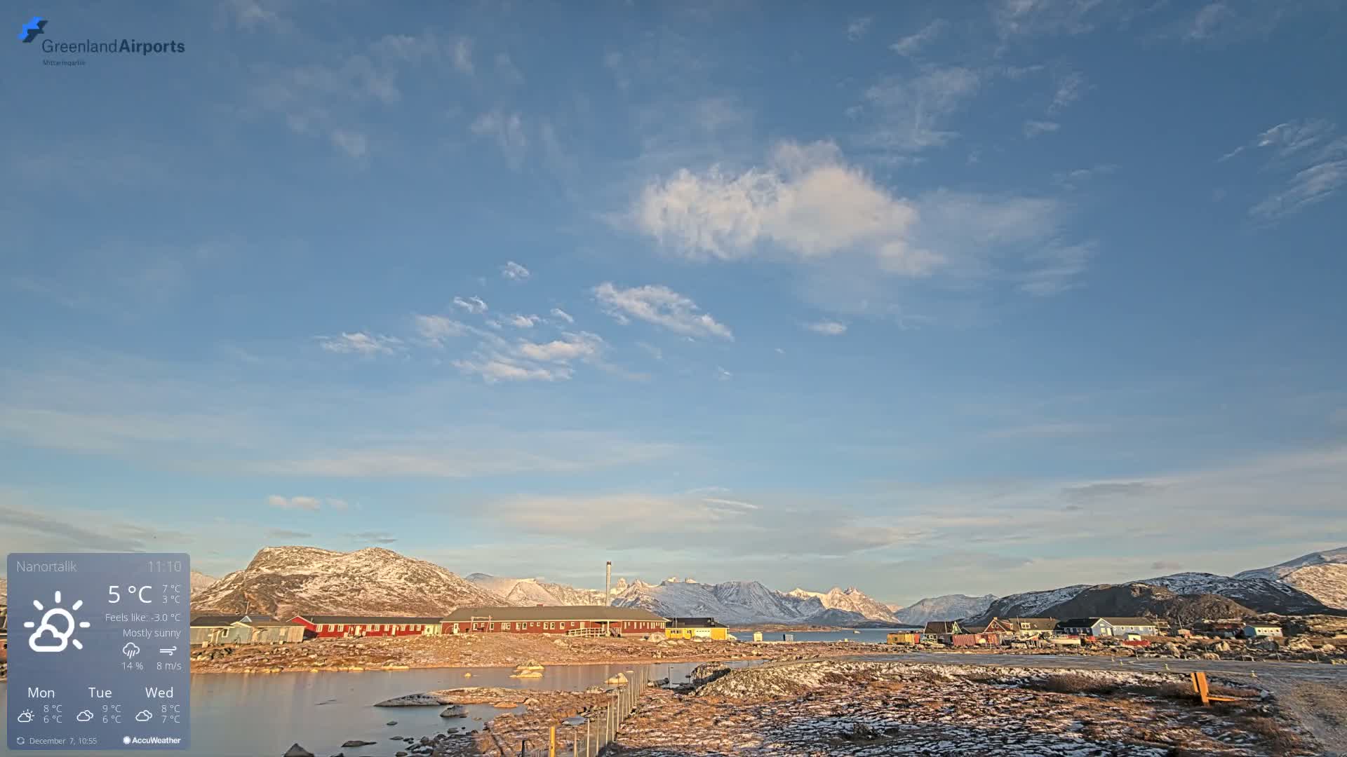 Nanortalik Village & Heliport Live Cam - Nanortalik, Kujalleq, Greenland, Denmark