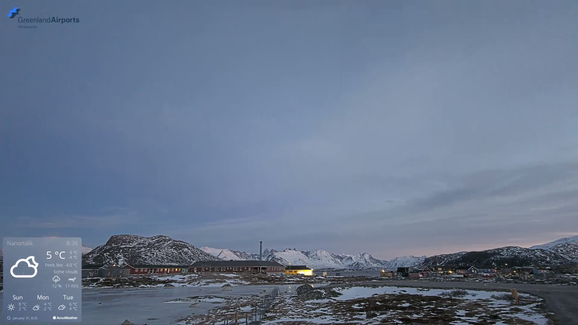 Nanortalik Village & Heliport Live Cam - Nanortalik, Kujalleq, Greenland, Denmark